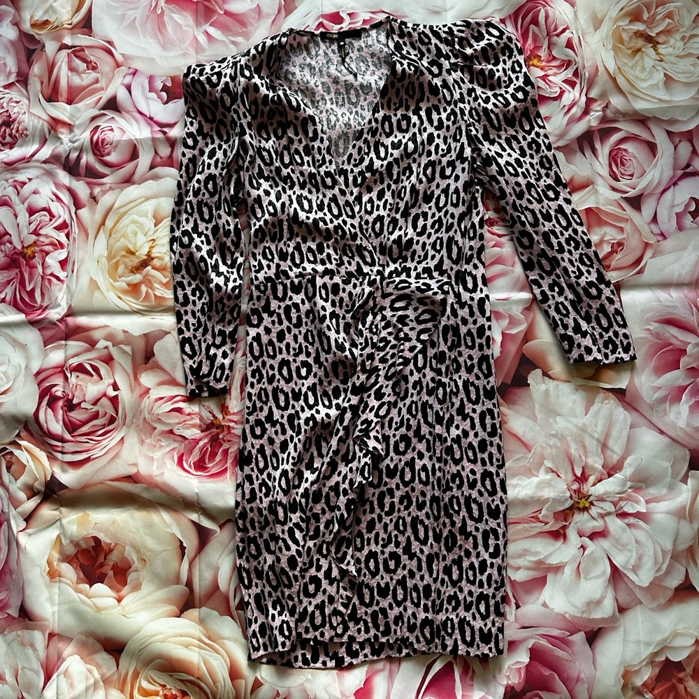 Maje pink Cheetah print dress